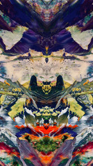 Abstract background art . Ethnic pattern. Mixtures of oil paint. Trendy hand painting canvas. Wall decor and Wall art prints Idea. 3D Texture. Art object