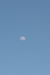 Beautiful clear moon during the day in Australia
