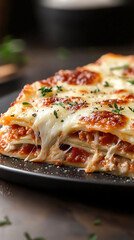 Indulge in the ultimate comfort food extra cheesy lasagna with deliciously melted mozzarella for a satisfying meal experience