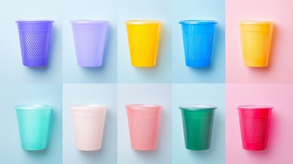 Colorful plastic cups
