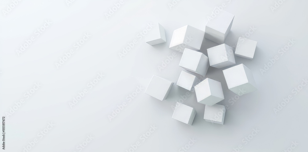 Poster a wallpaper banner with random offset and inset white hexagon honeycomb pyramids as a background