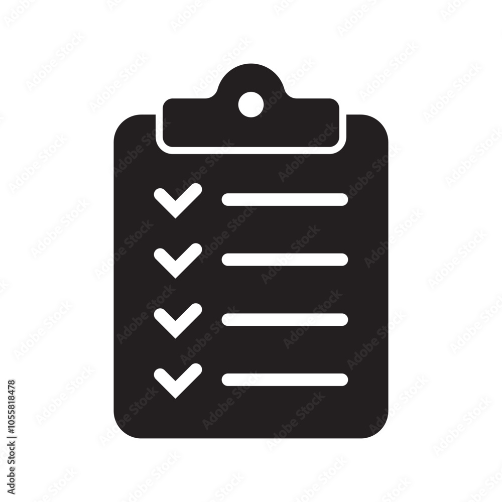 Poster clipboard icon isolated on background. checklist sign symbol for web site and app design.