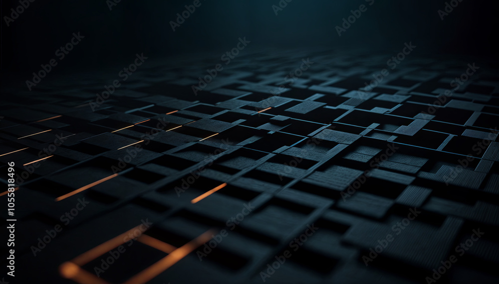 Poster the composition features a dark, textured surface with intricate patterns glowing softly, creating a