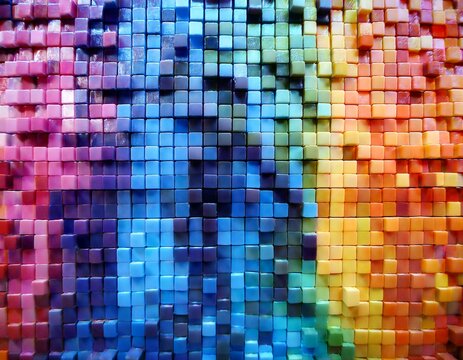 many colorful squares create a background, full screen