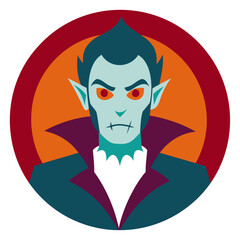 Halloween Scary Vampire Silhouette Vector illustration