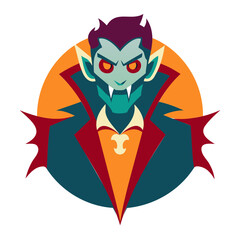 Halloween Scary Vampire Silhouette Vector illustration