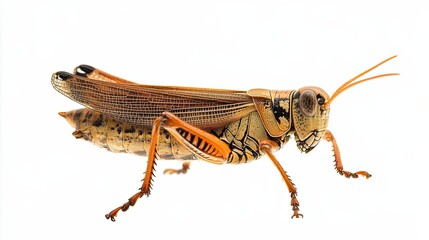 A Close-Up of a Brown and Black Grasshopper