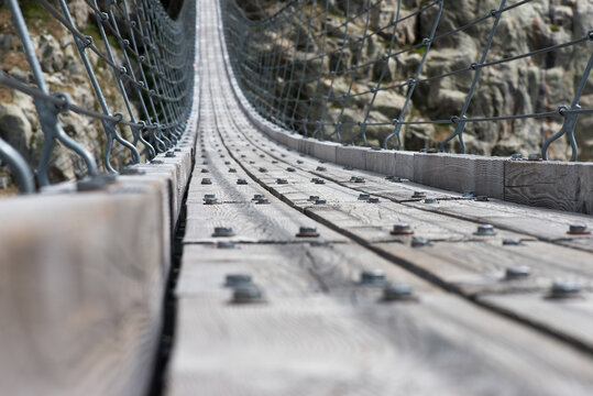 Trift Bridge, Switzerland. This the longest pedestrian-only suspension bridge in the Swiss Alps.