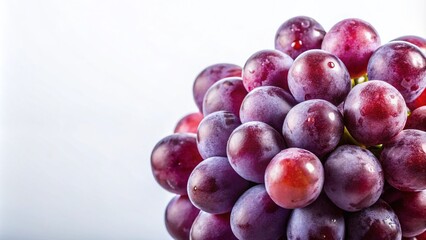 Fresh Grapes Close-Up on White Background for Healthy Living and Dieting