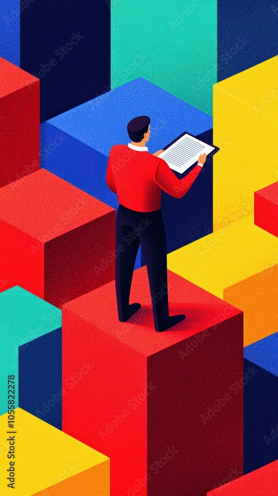 Aufkleber exploring new heights a journey through colorful blocks of innovation and creativity