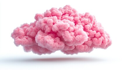 Pink Cloud Floating in White Space