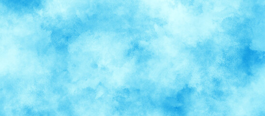 The white cloud and blue sky watercolor grunge texture, Grunge watercolor paint splash and stains of clouds or fog, painted mottled blue paper texture with vintage marble stains.