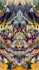 Abstract background art . Ethnic pattern. Mixtures of oil paint. Trendy hand painting canvas. Wall decor and Wall art prints Idea. 3D Texture. Art object