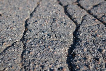 Macro photography of asphalt road texture close up