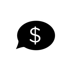 Comment dollar icon logo sign set vector outline