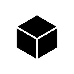 Cube icon logo sign set vector outline
