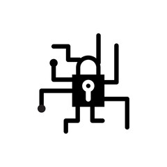 Cyber security icon logo sign set vector outline