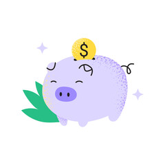 Wellness and a balanced life. Financial wealth and saving money icon. Vector flat illustration isolated on a white background.