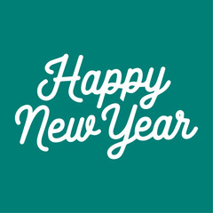 Happy new year text typography background, New Year text logo template with bold font written in vector design	
