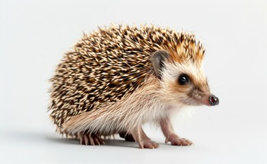 Fototapeta premium A Close-Up View Of A Brown Hedgehog With Spikes