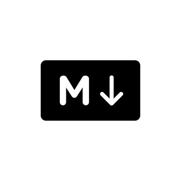 Markdown icon logo sign set vector outline