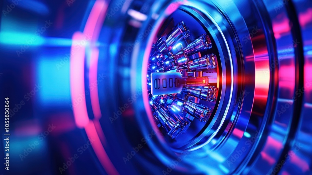 Poster exploring the boundaries of technology through a colorful lens of innovation