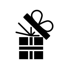 Open gift box icon logo sign set vector outline