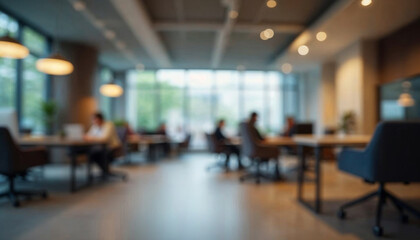 motion blur background of modern office interior design contemporary workspace for creative business defocus long exposure shake jerk