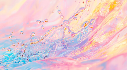 Blur Defocus Image of Water hit wall ground, explode into drop droplet. Amount Water attack impact and fluttering in air explosion. Stop motion freeze shot.