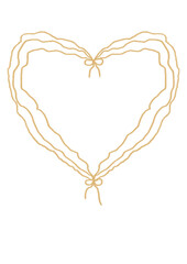 heart of the ribbon coquette fit for borders invitation wedding engagement birthday so demure Gold