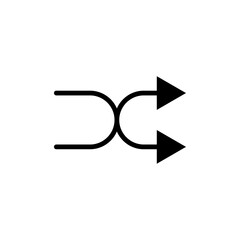 Shuffle icon logo sign set vector outline
