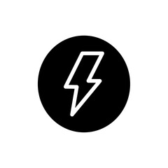 Thunder bolt icon logo sign set vector outline