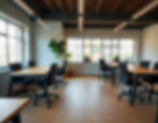 Fototapeta premium motion blur background of modern office interior design contemporary workspace for creative business defocus long exposure shake jerk