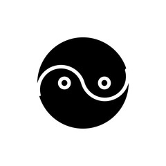 Yin yang icon logo sign set vector outline