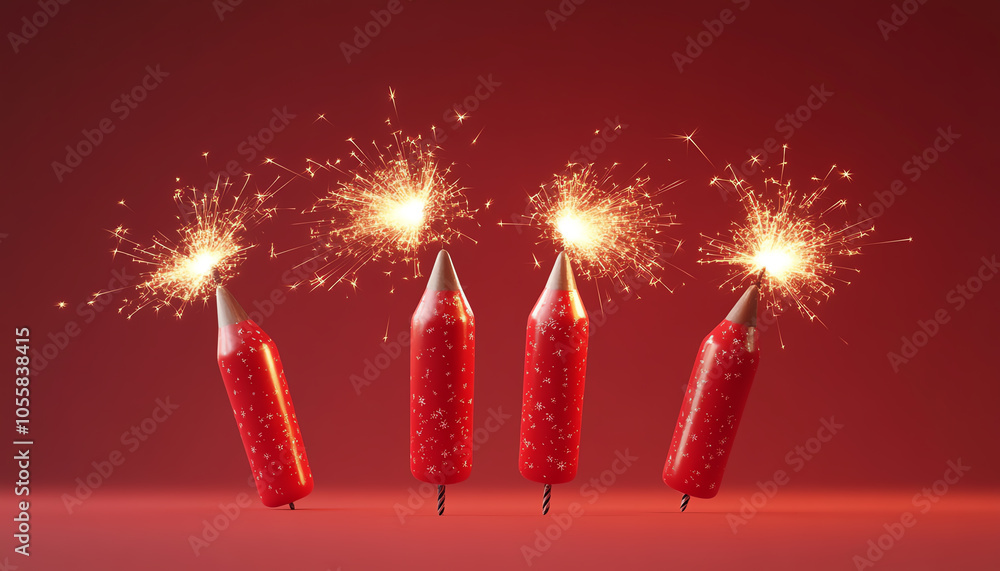Poster celebrating festivities the dazzling display of firecrackers creating sparkling patterns in the nigh