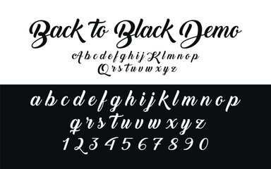 decorative vector Font lettering uppercase, lowercase and number illustration
