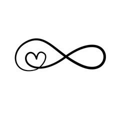 flourish calligraphy heart. Illustration vector hand drawn