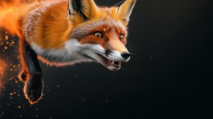 Obraz premium Closeup Shot of a Red Fox in Motion