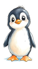 Obraz premium Cute cartoon penguin