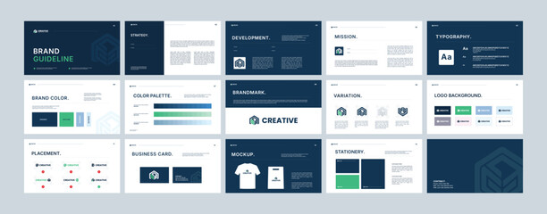 Complete Brand Identity Guidelines Template, Professional Logo Presentation, Modern Brand Guidelines Template