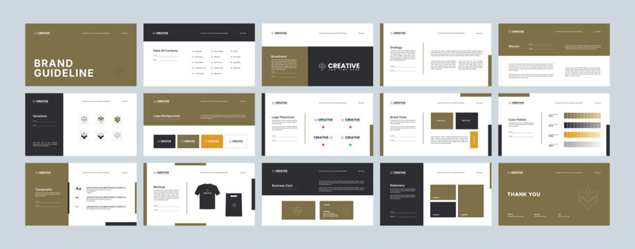 Complete Brand Identity Guidelines Template, Professional Logo Presentation, Modern Brand Guidelines Template