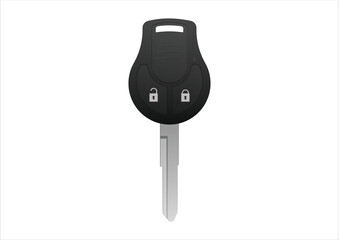 Realistic car key vector flat design isolated on white background