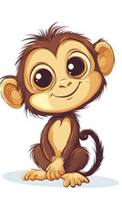 Obraz premium Cute cartoon monkey