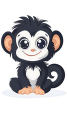 Fototapeta premium Cute cartoon monkey