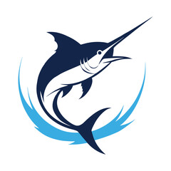 Swordfish Vector Illustration with Splash Effect.