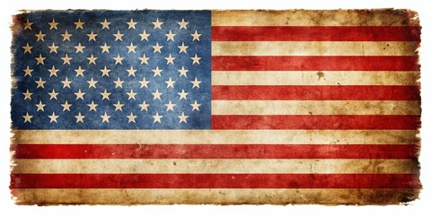 Fototapeta premium Grunge USA Flag - National Symbol of Freedom and Independence, High Depth of Field Design
