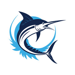 Swordfish Vector Illustration with Splash Effect.