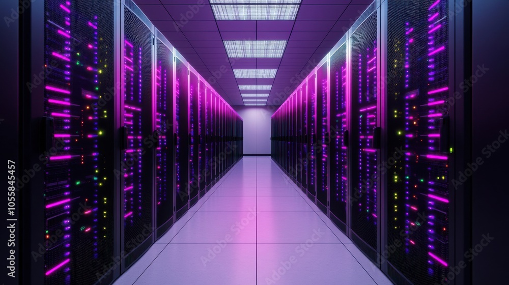 Poster low angle view of a modern data center