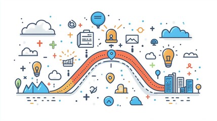Flat Business Roadmap Illustration Concept Design