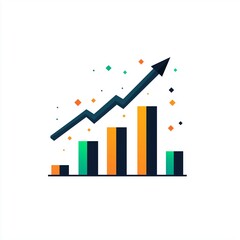 Modern Flat Design of an Upward Trend Graph Symbol